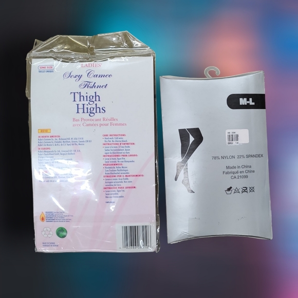 Set of 2 Fishnets Thigh High Stockings - Picture 2 of 4